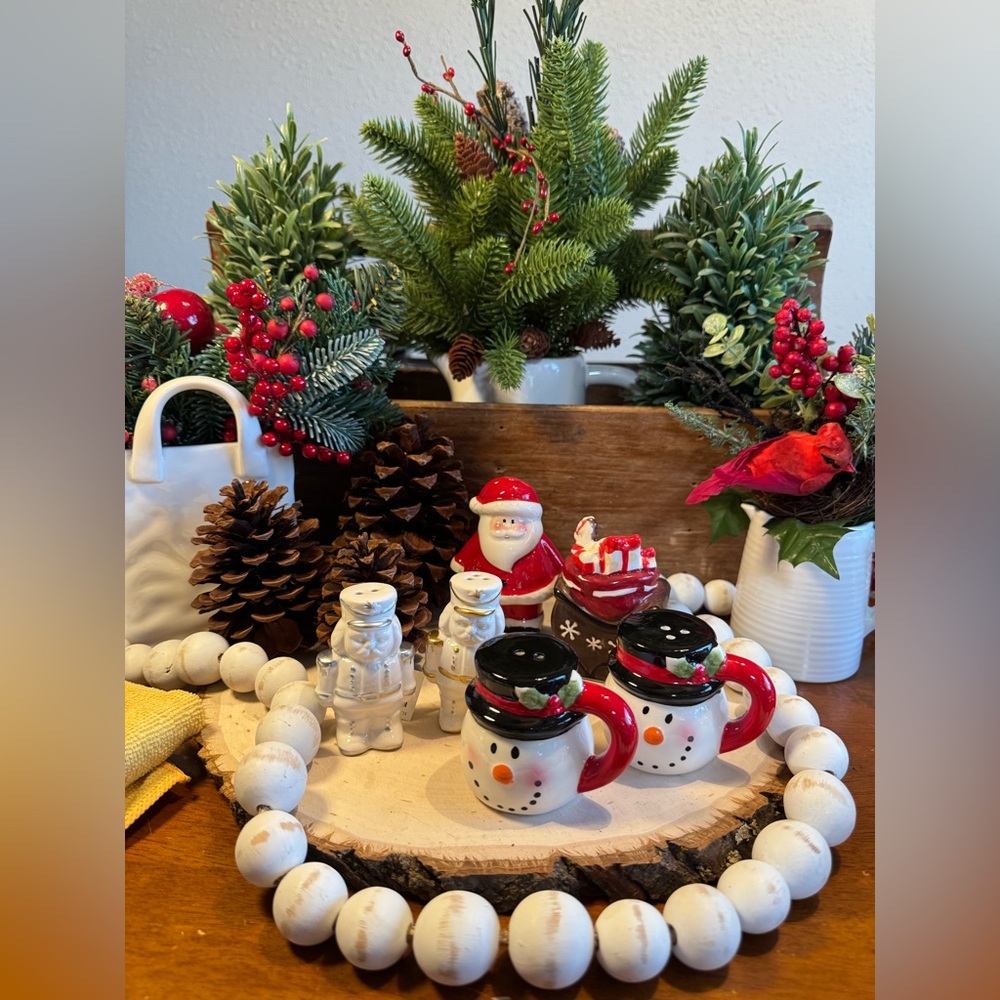 Festive Holiday Salt and Pepper Shaker Sets Lot of 3 Sets‎